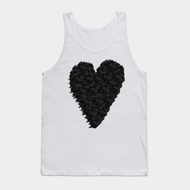 Black Rose Heart Tank Top by Not Meow Designs 